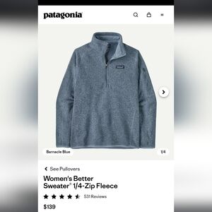 Patagonia 1/4 Zip Better Sweater M -Barnacle Blue